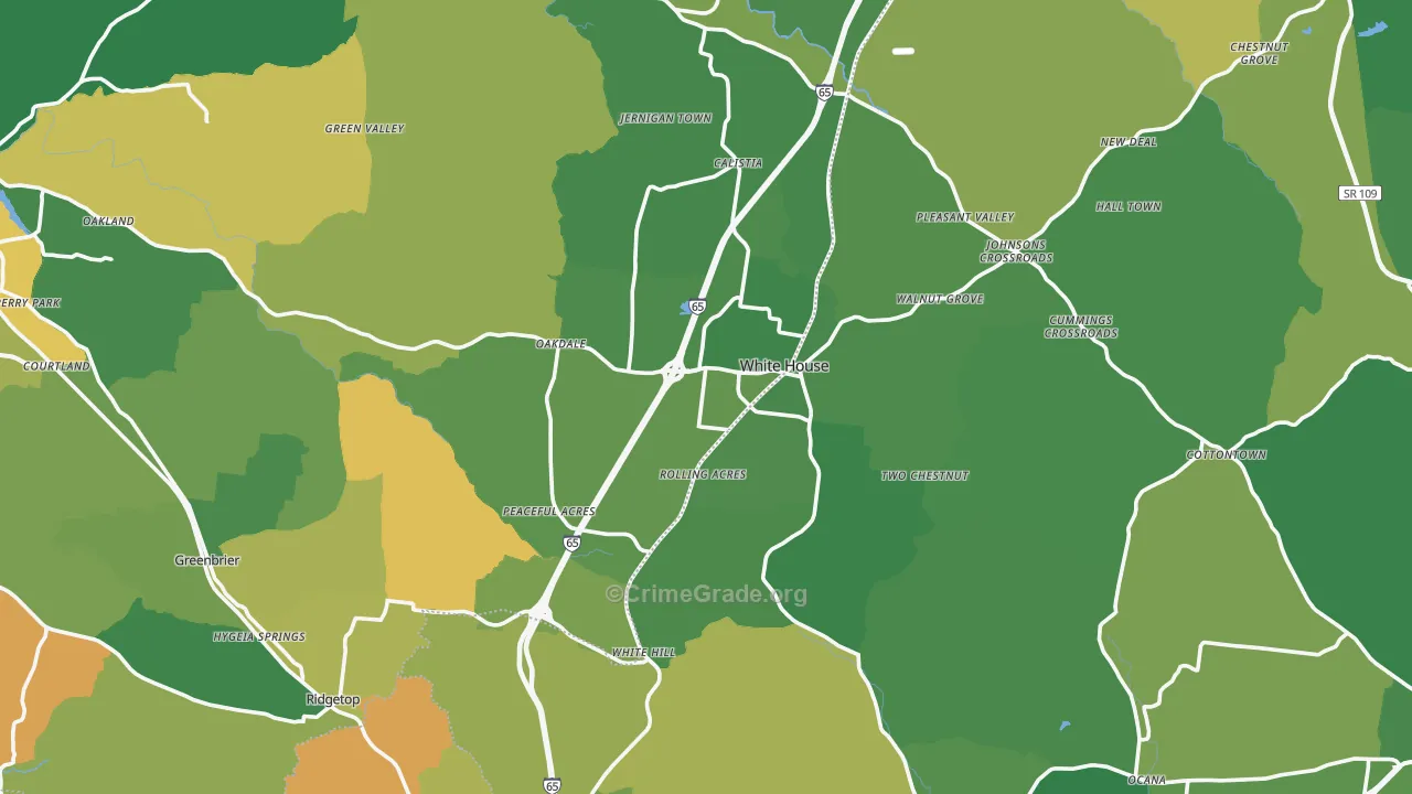 White House, TN Map of Assault Rates