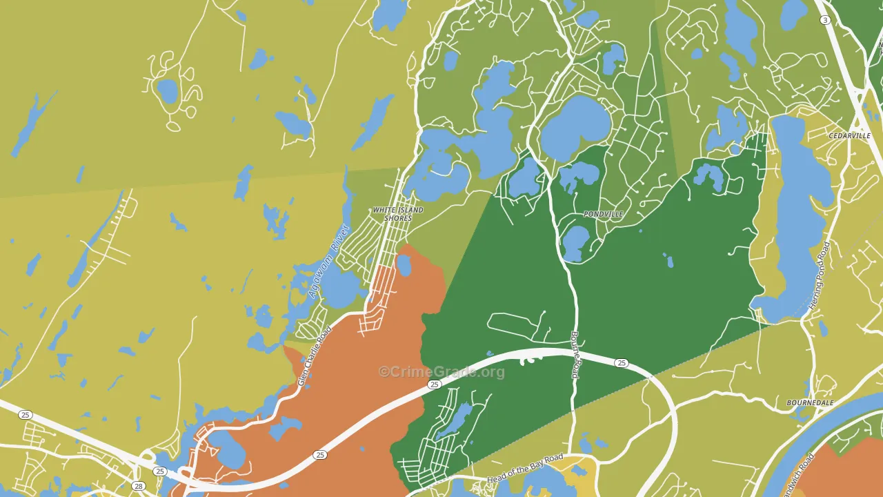 White Island Shores, MA Map of Assault Rates