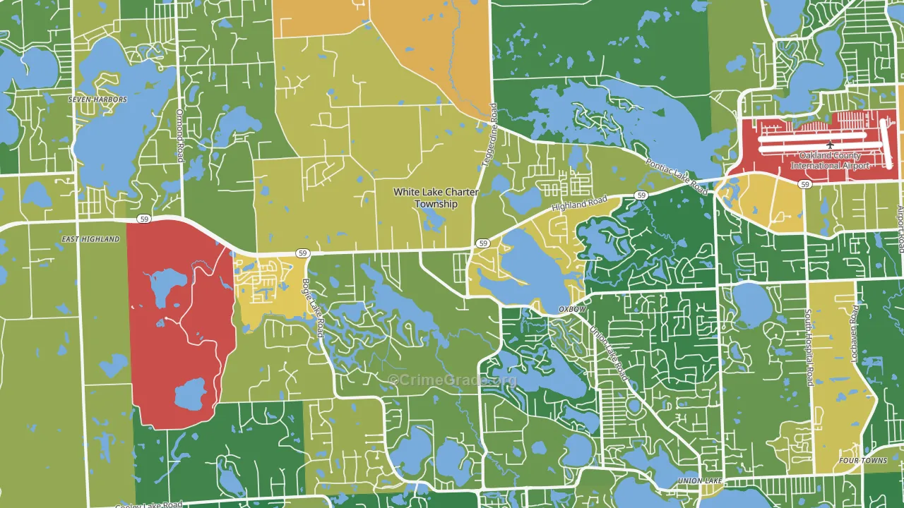 White Lake, MI Map of Assault Rates