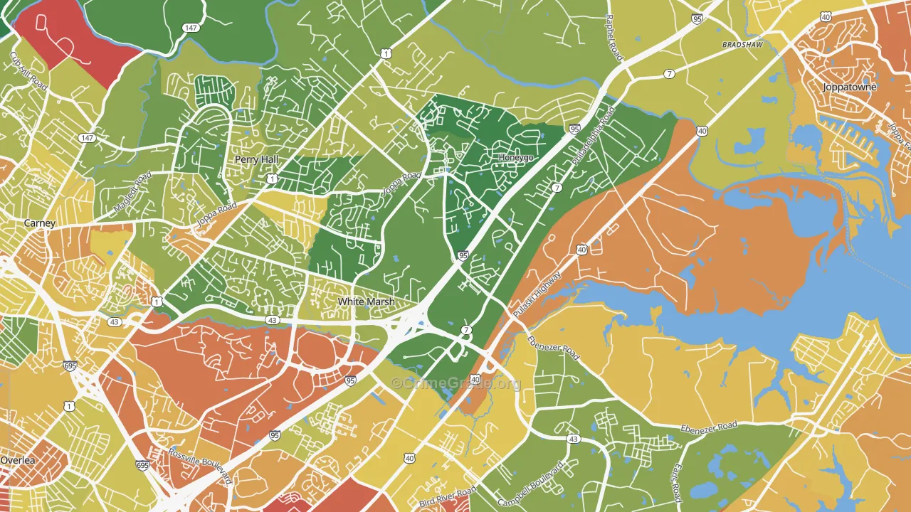 White Marsh, MD Map of Assault Rates