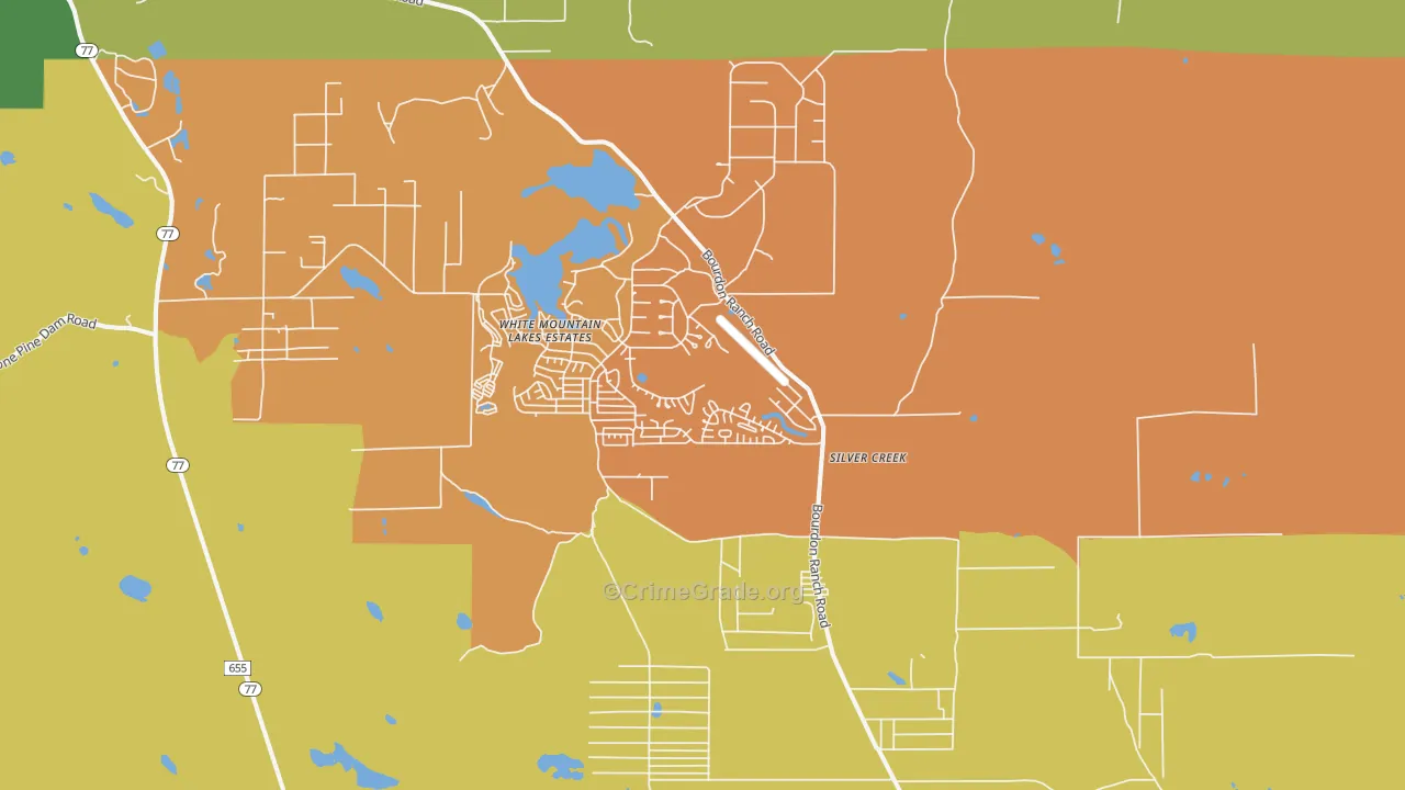 White Mountain Lake, AZ Map of Assault Rates