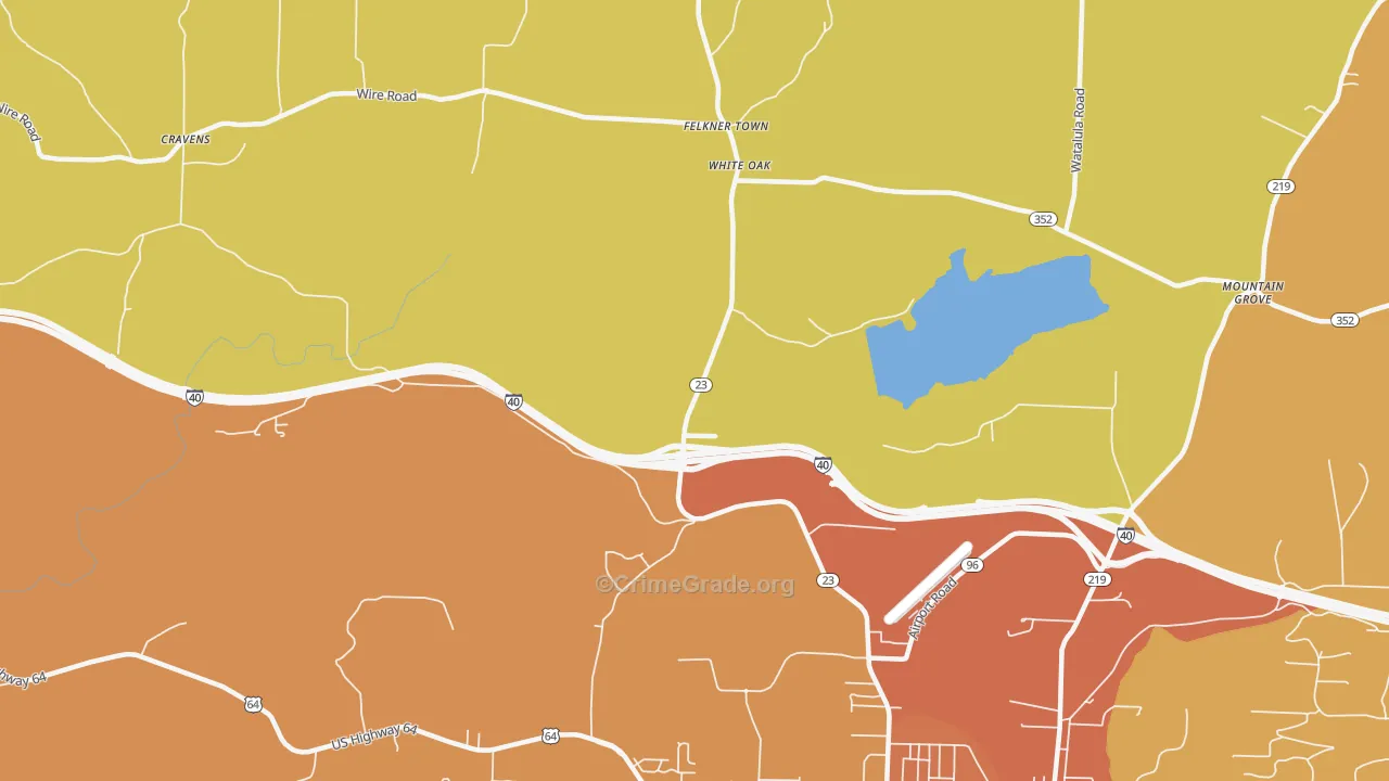 White Oak, AR Map of Assault Rates