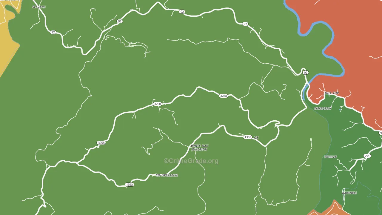 White Oak Junction, KY Map of Assault Rates