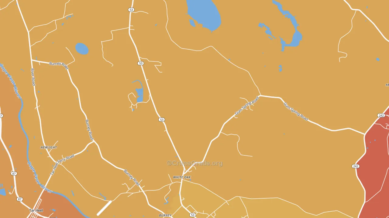 White Oak, NC Map of Assault Rates