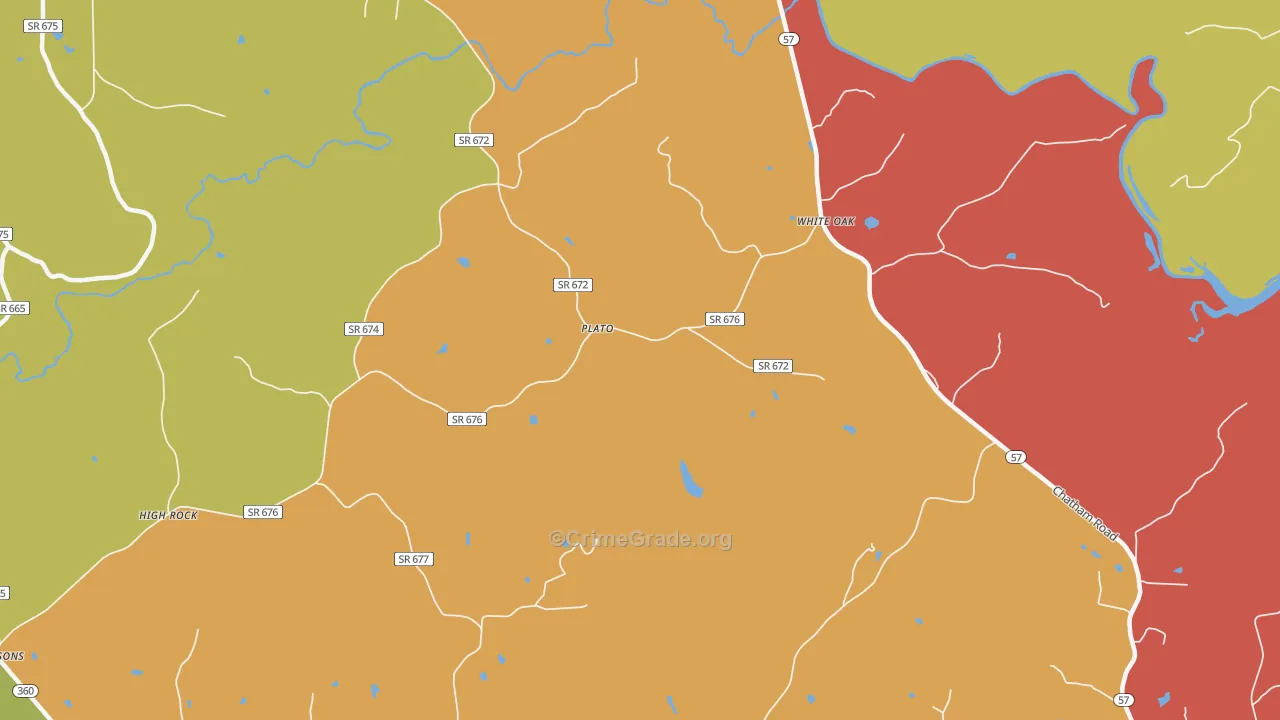 White Oak, VA Map of Assault Rates