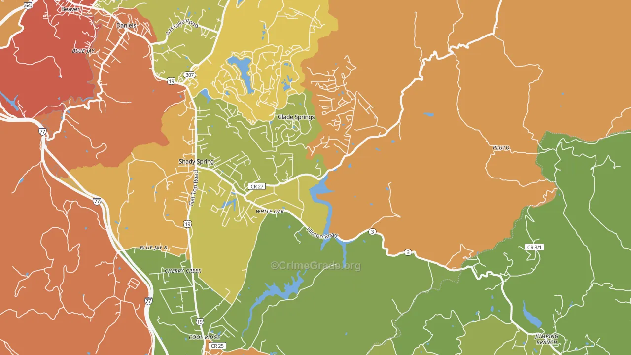 White Oak, WV Map of Assault Rates
