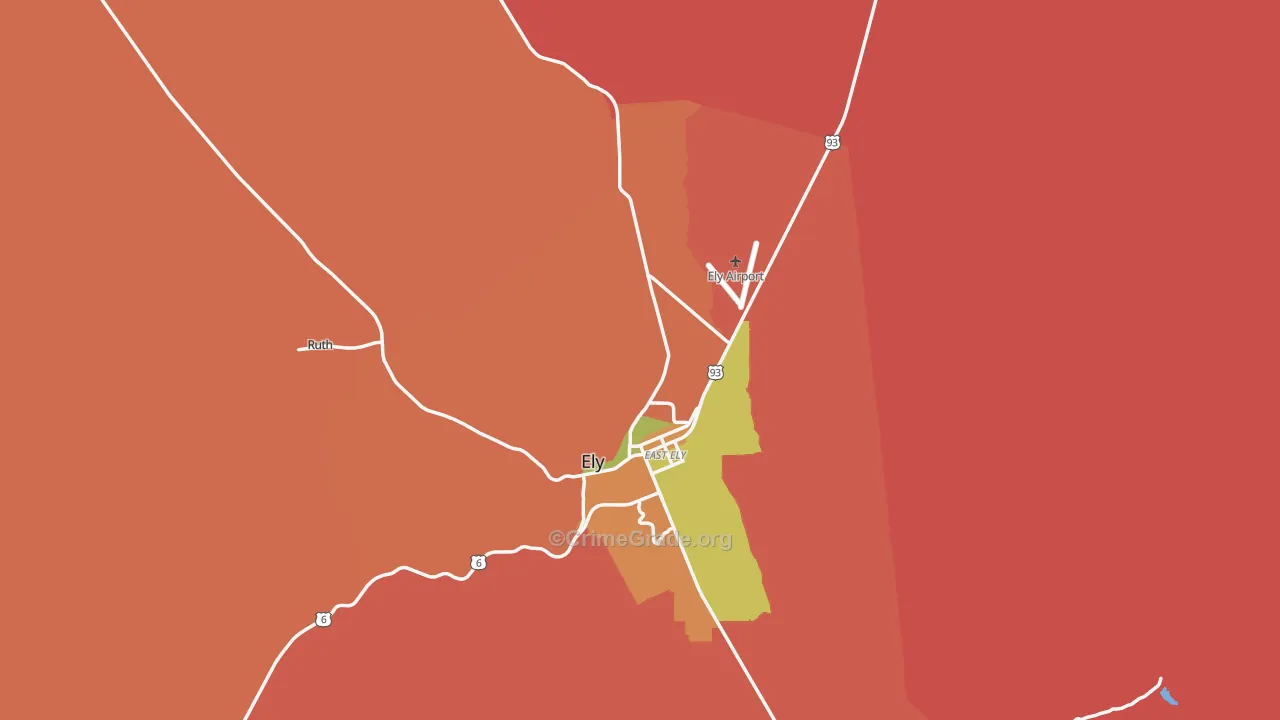 White Pine County, NV Map of Assault Rates