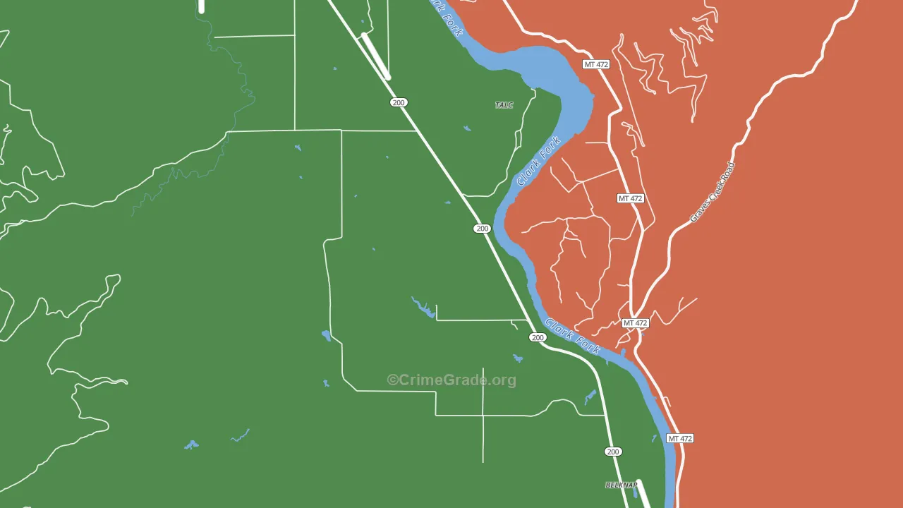 White Pine, MT Map of Assault Rates