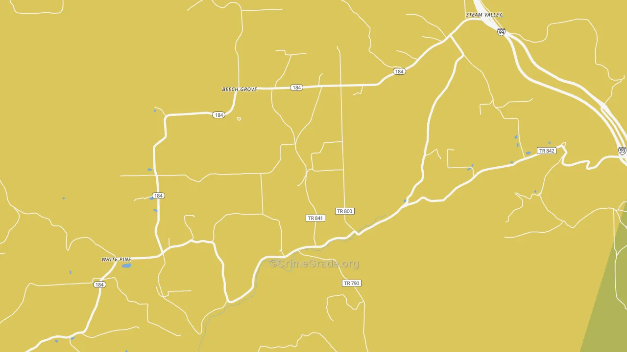 White Pine, PA Map of Assault Rates