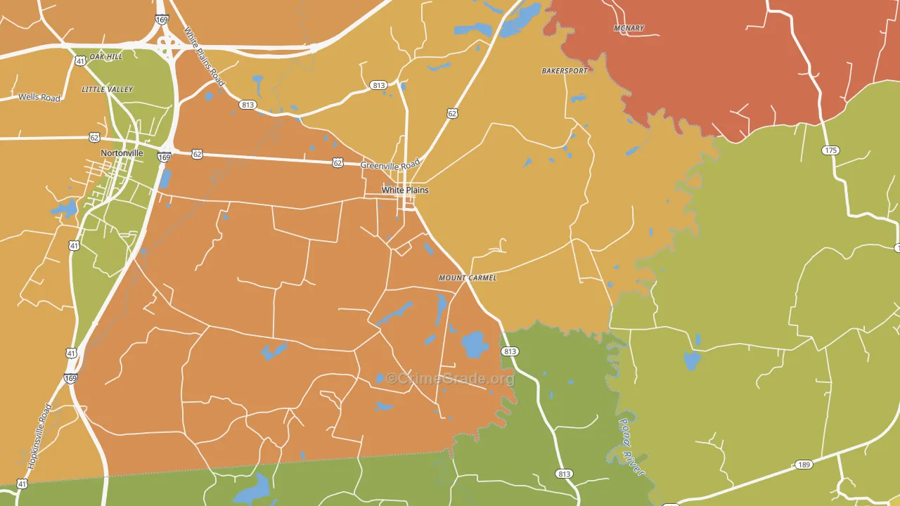 White Plains, KY Map of Assault Rates