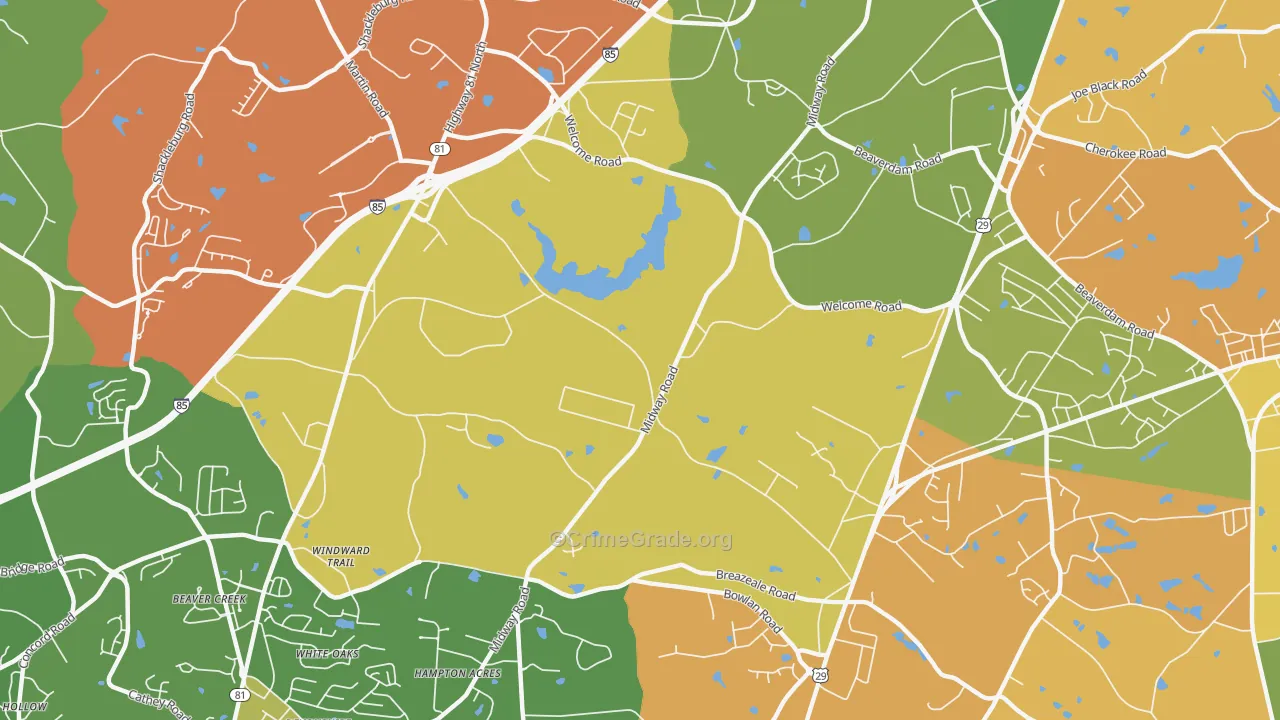 White Plains, SC Map of Assault Rates