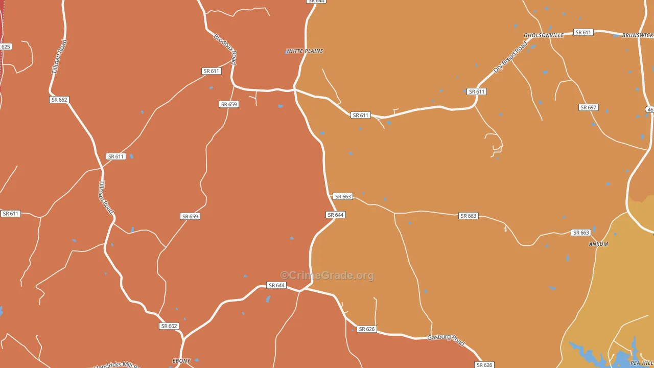 White Plains, VA Map of Assault Rates