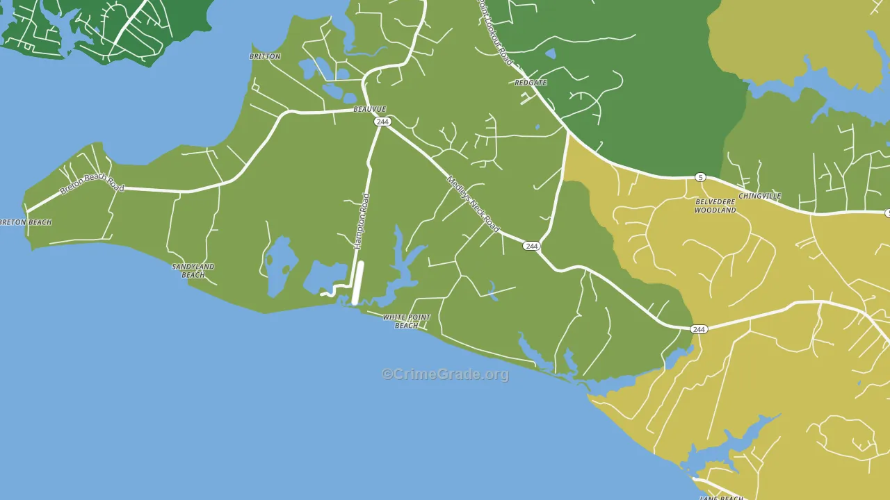 White Point Beach, MD Map of Assault Rates