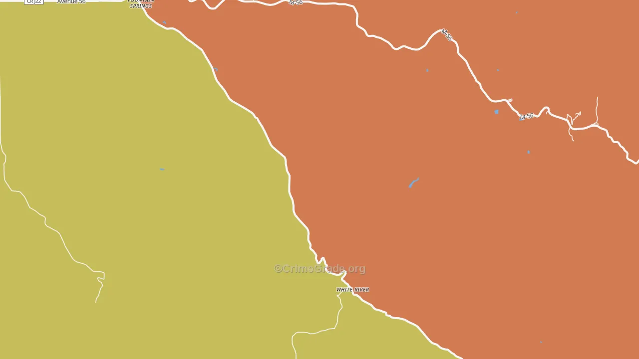 White River, CA Map of Assault Rates