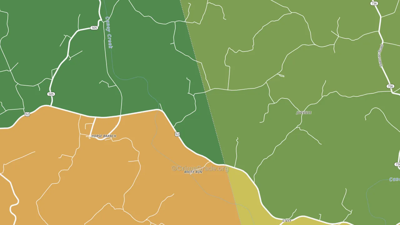 White Run, KY Map of Assault Rates