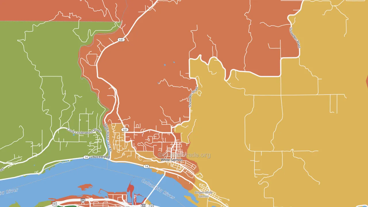 White Salmon, WA Map of Assault Rates