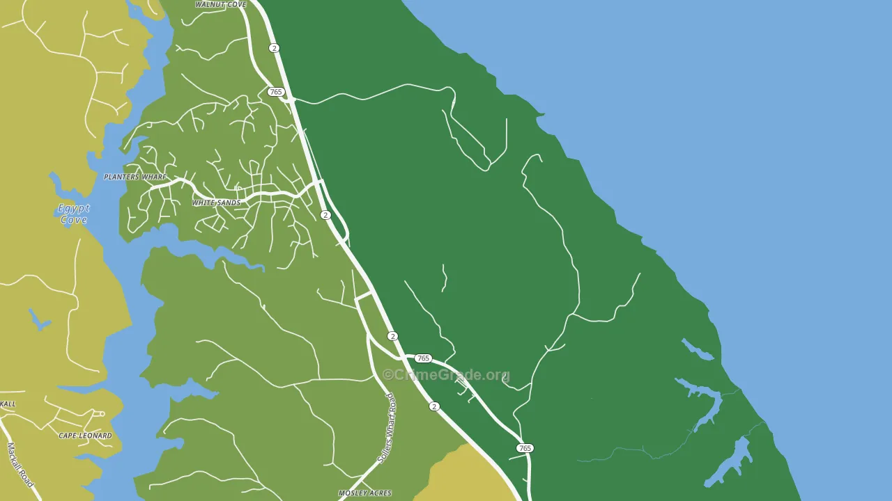 White Sands, MD Map of Assault Rates