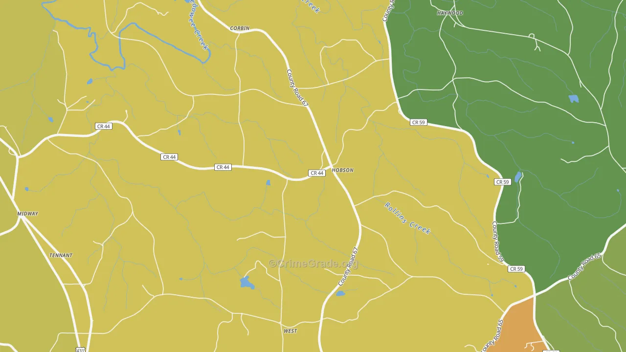 White Signboard Crossroad, AL Map of Assault Rates
