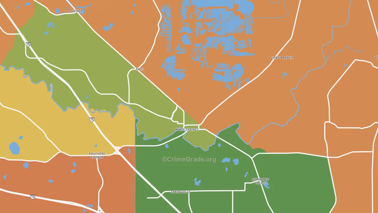 White Springs, FL Map of Assault Rates