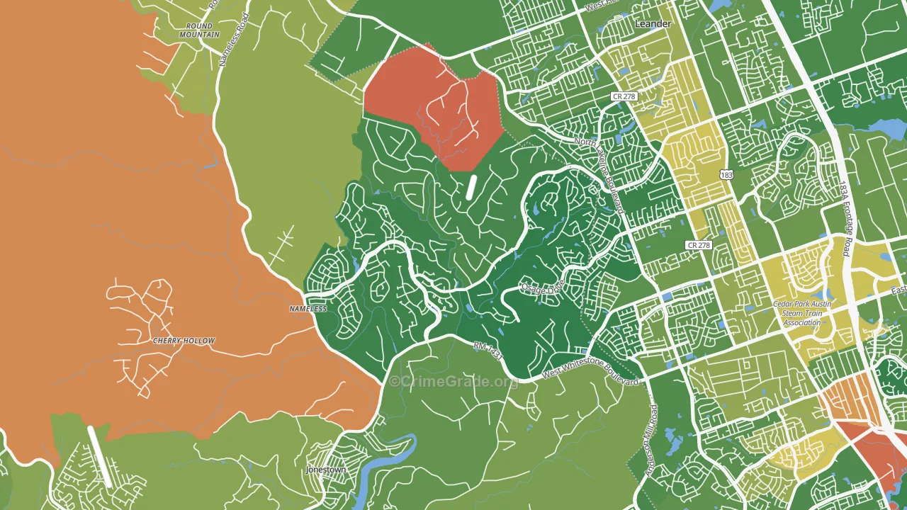 White Stone, TX Map of Assault Rates