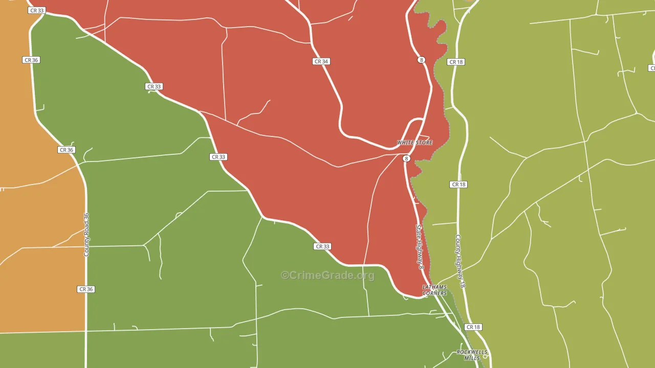White Store, NY Map of Assault Rates