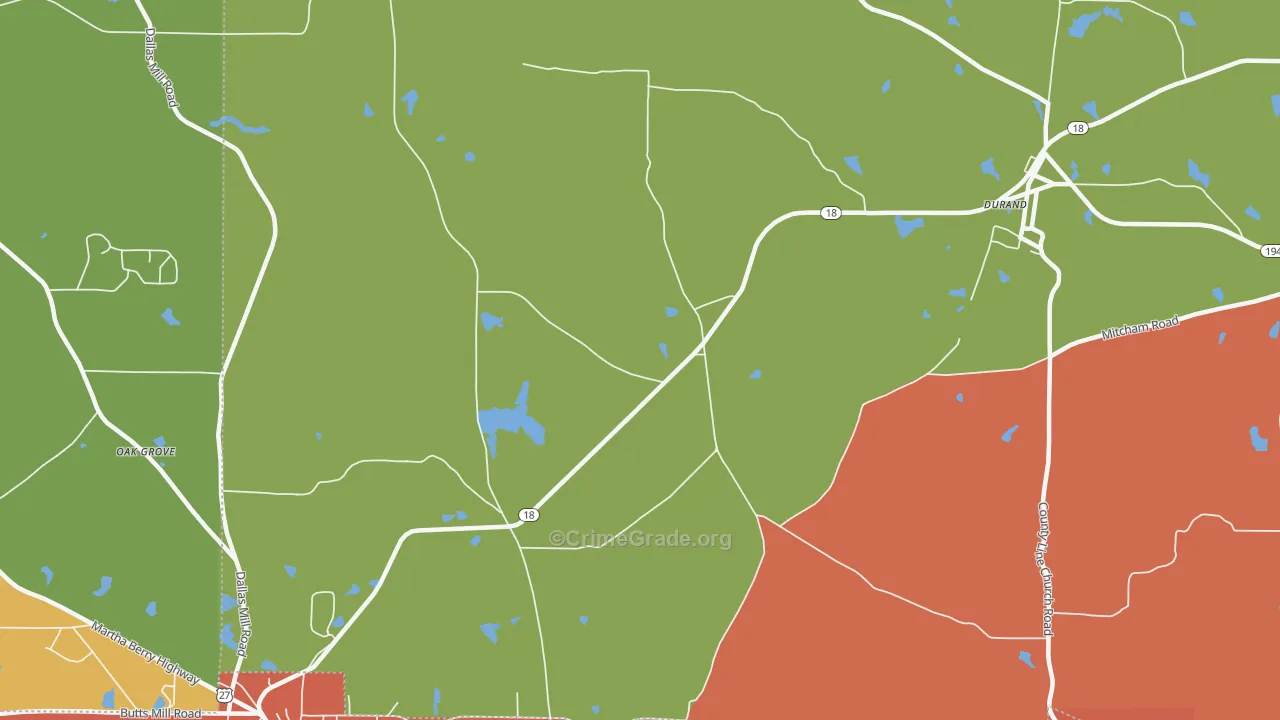 White Sulphur Springs, GA Map of Assault Rates