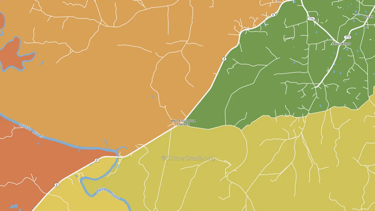White Sulphur Springs, LA Map of Assault Rates