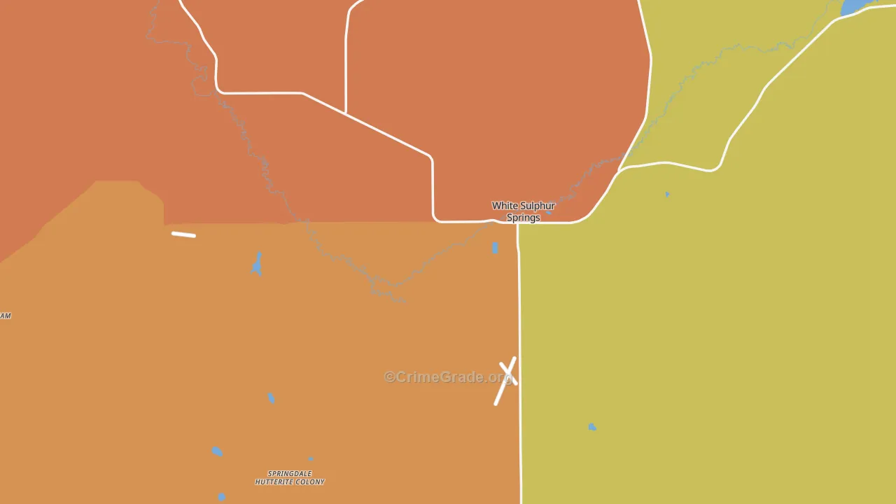 White Sulphur Springs, MT Map of Assault Rates