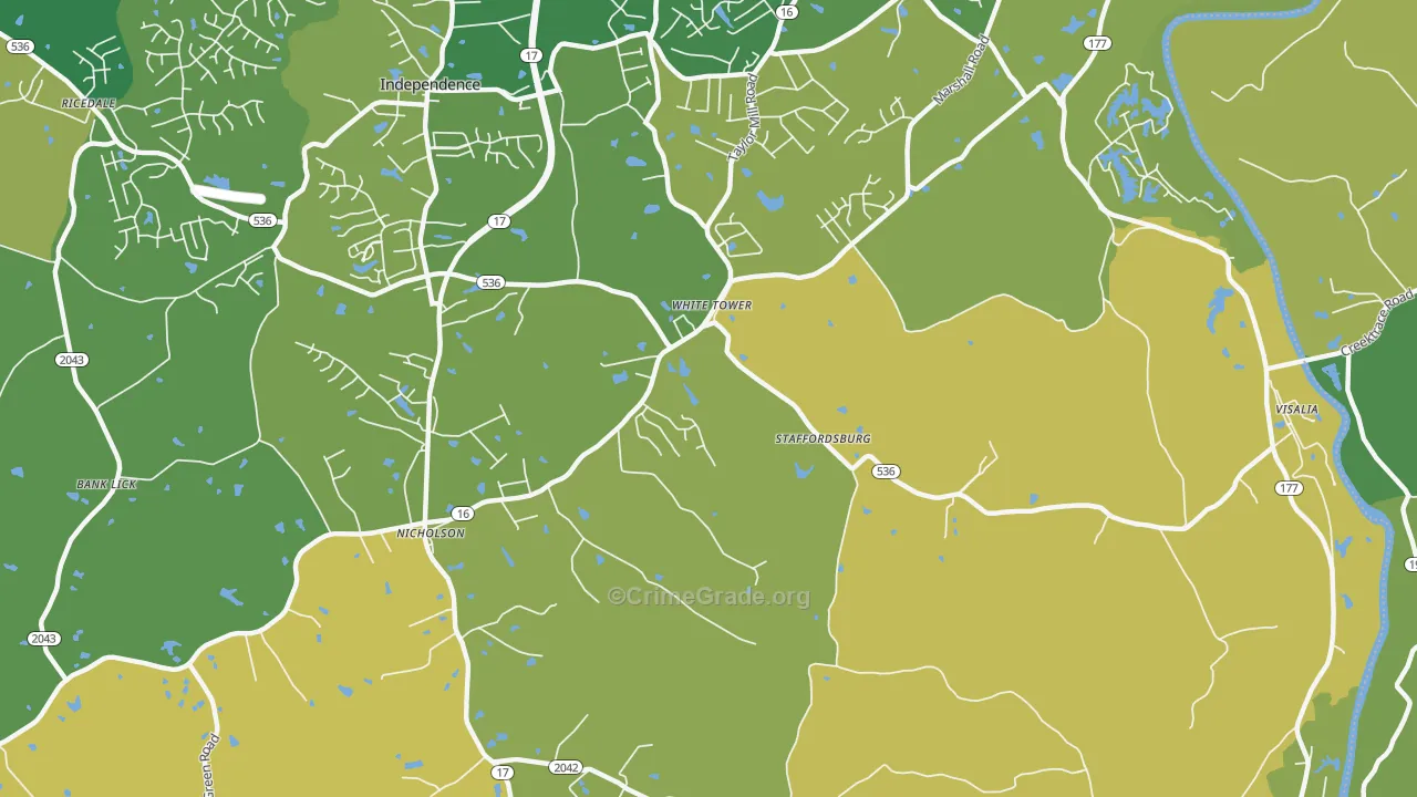 White Tower, KY Map of Assault Rates