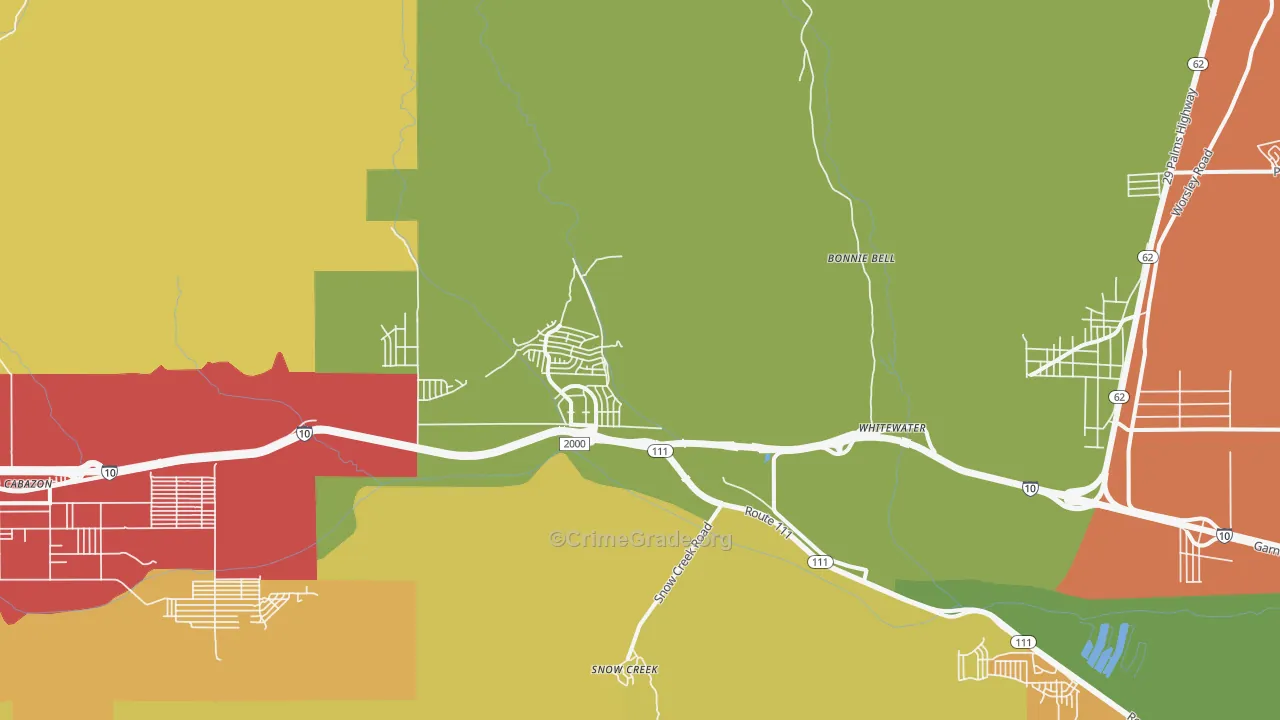 White Water, CA Map of Assault Rates