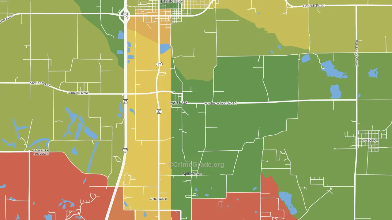 Whiteash, IL Map of Assault Rates