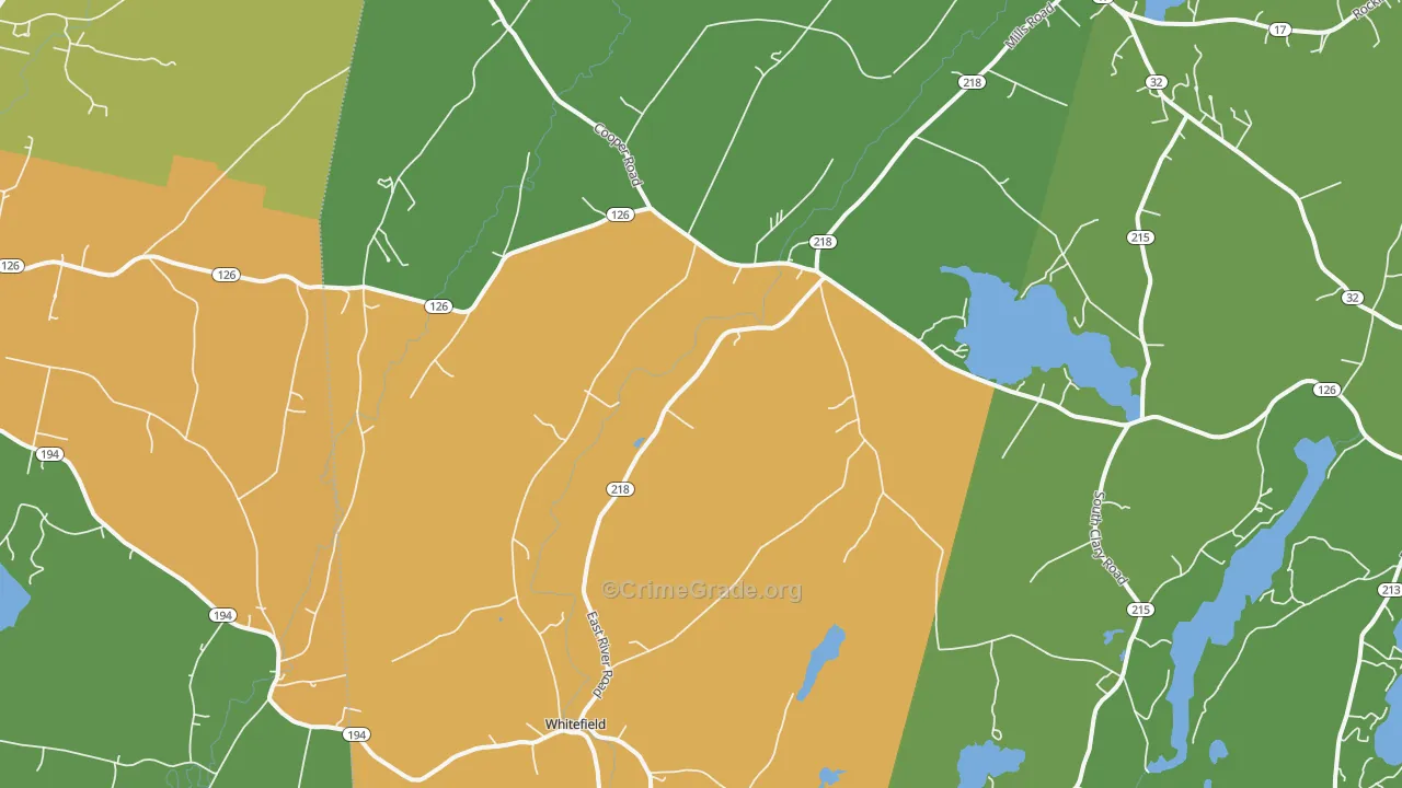 Whitefield, ME Map of Assault Rates