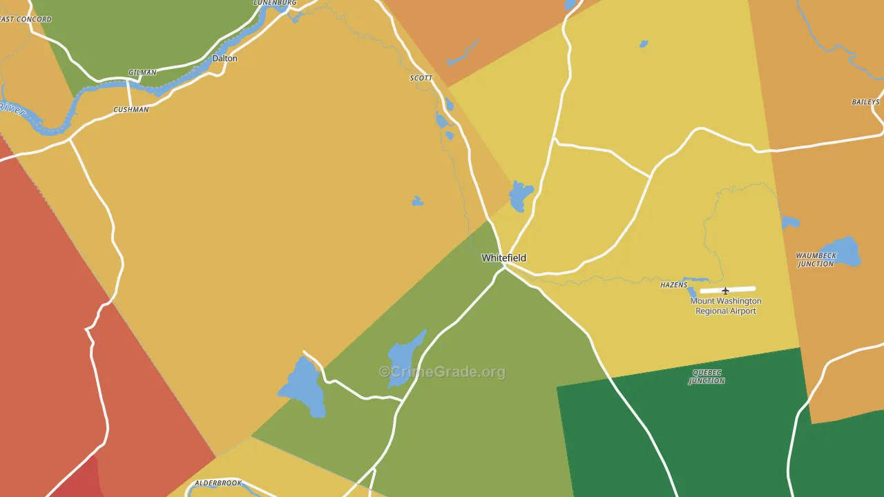 Whitefield, NH Map of Assault Rates