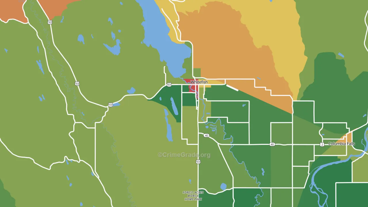 Whitefish, MT Map of Assault Rates