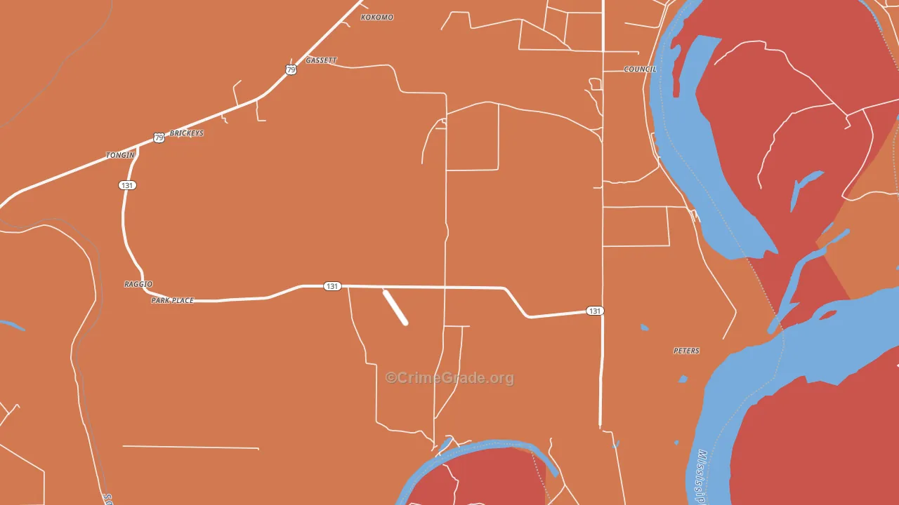 Whitehall, AR Map of Assault Rates