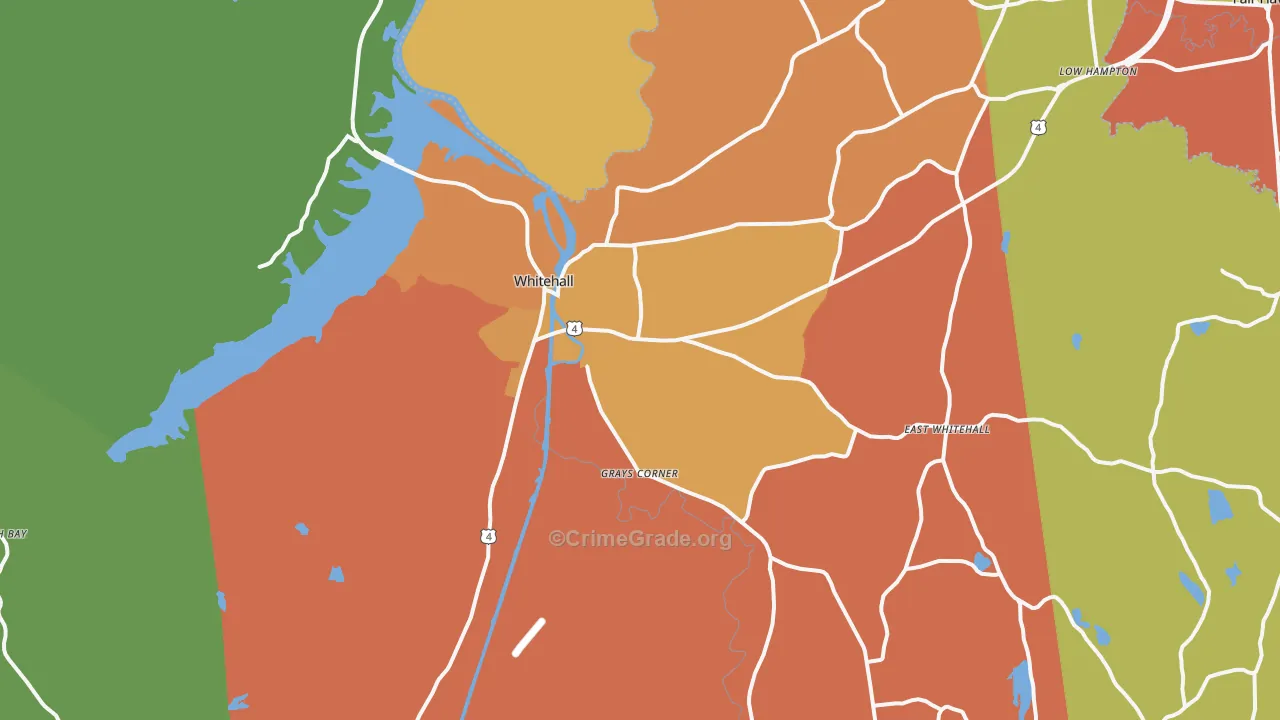 Whitehall, NY Map of Assault Rates