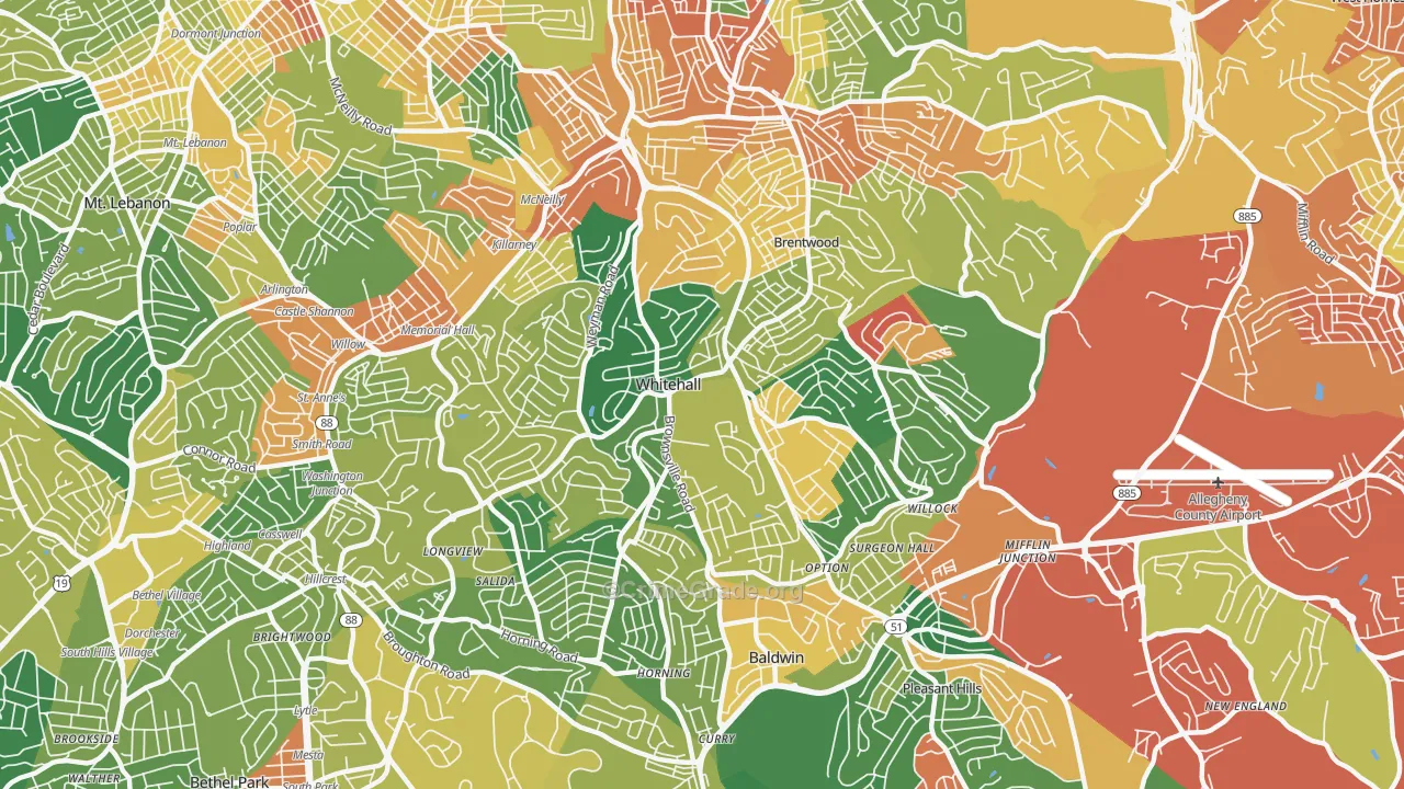 whitehall, Pittsburgh, PA Map of Assault Rates