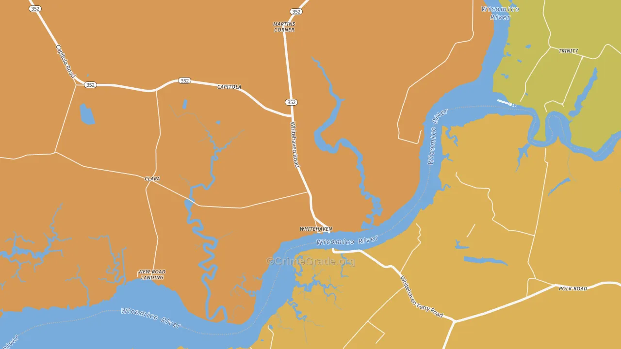Whitehaven, MD Map of Assault Rates