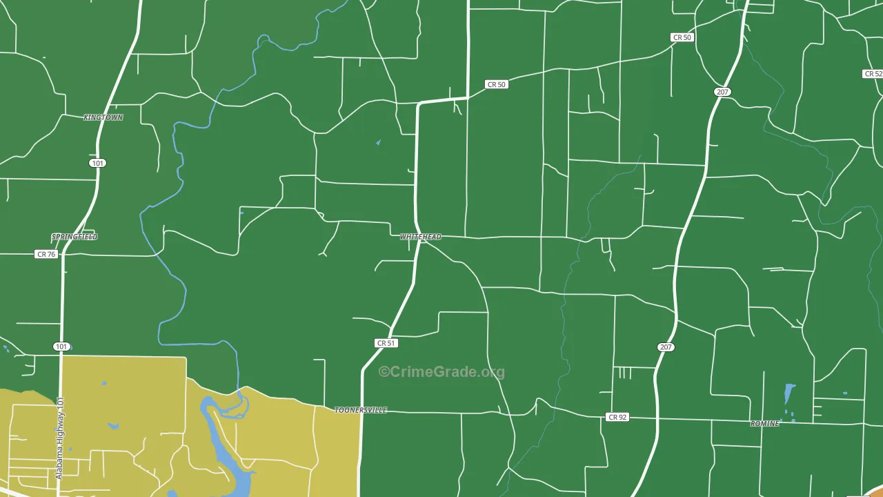Whitehead, AL Map of Assault Rates