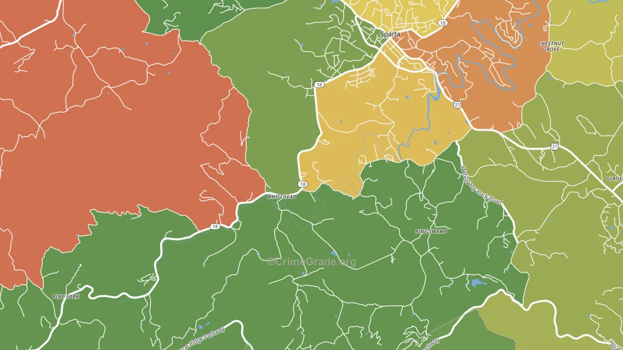 Whitehead, NC Map of Assault Rates