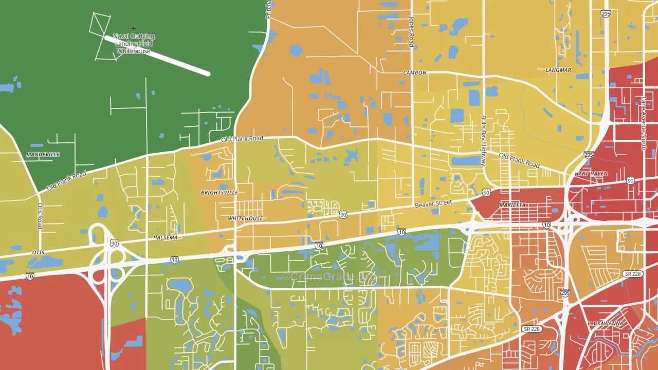 Whitehouse, Jacksonville, FL Map of Assault Rates