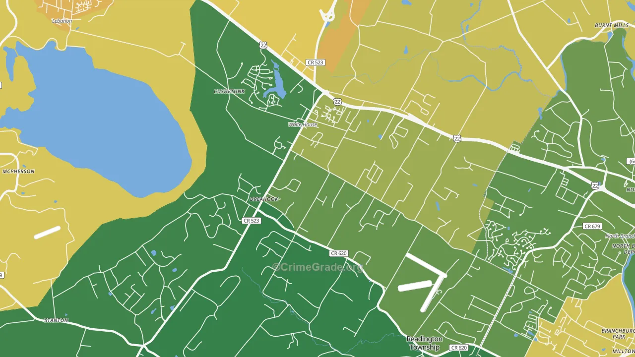 Whitehouse Station, NJ Map of Assault Rates
