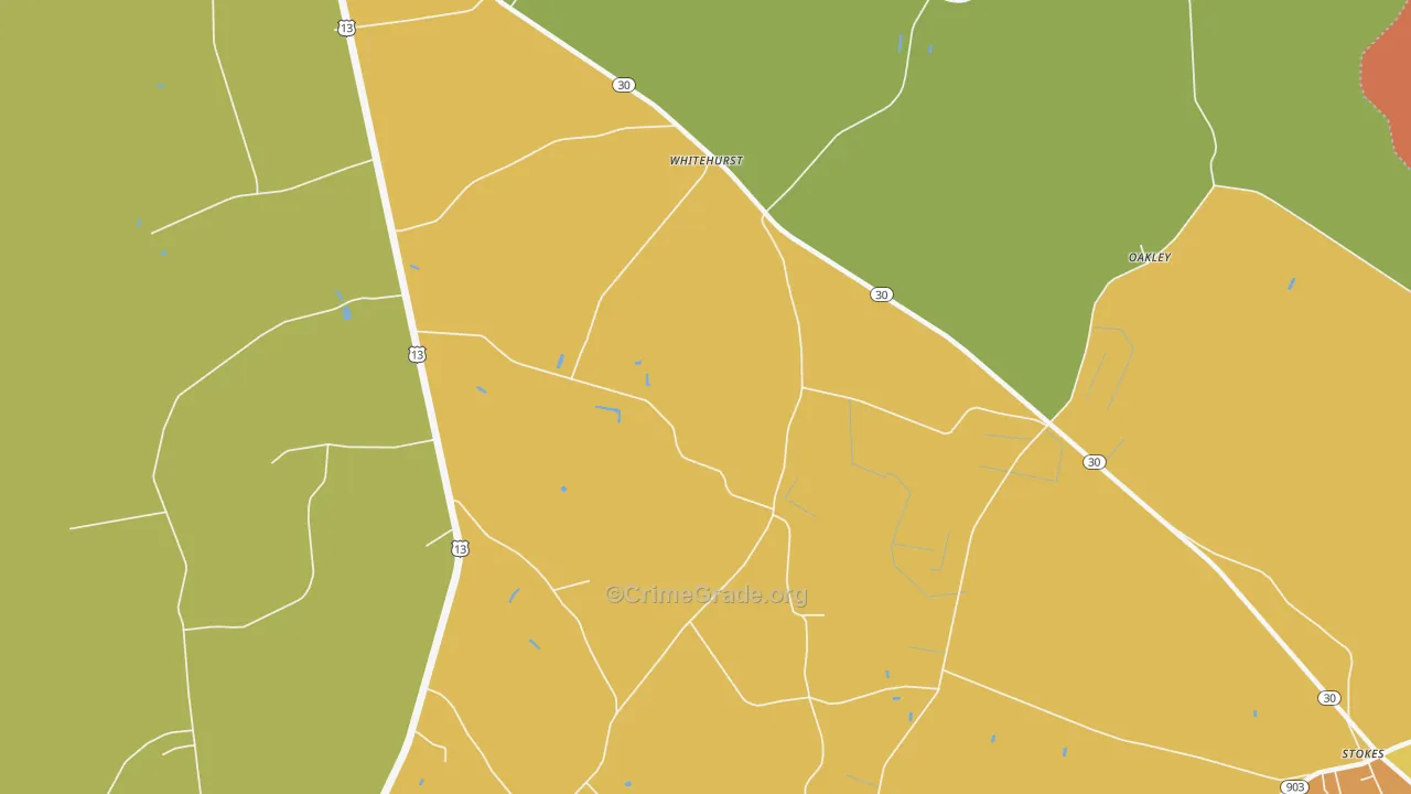 Whitehurst, NC Map of Assault Rates