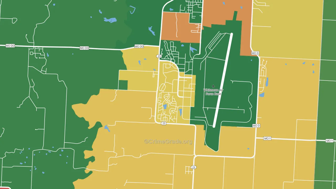 Whiteman AFB, MO Map of Assault Rates