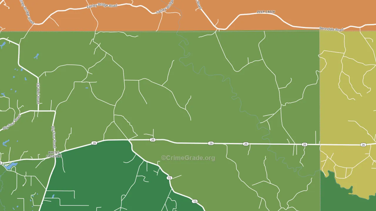 Whites Crossing, MS Map of Assault Rates