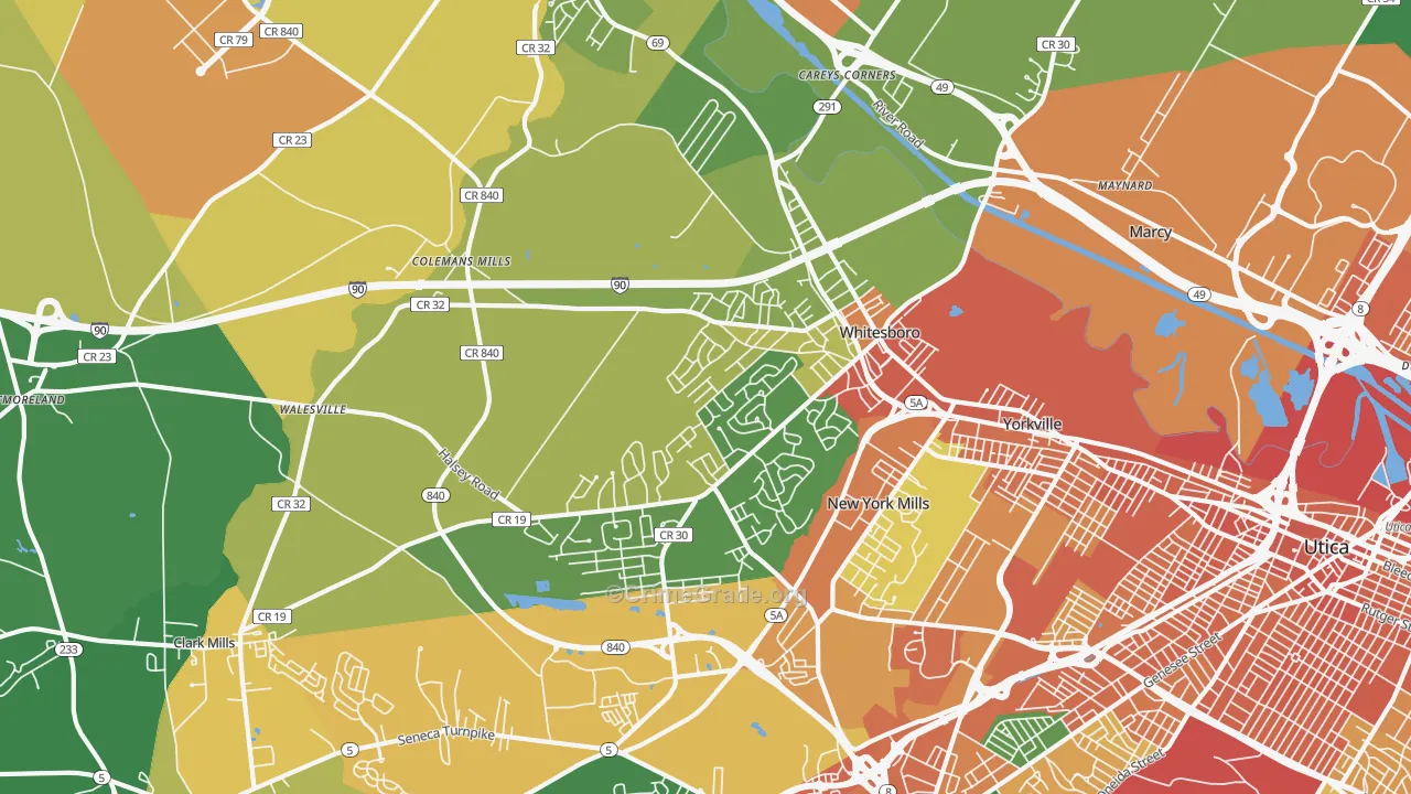 Whitesboro, NY Map of Assault Rates