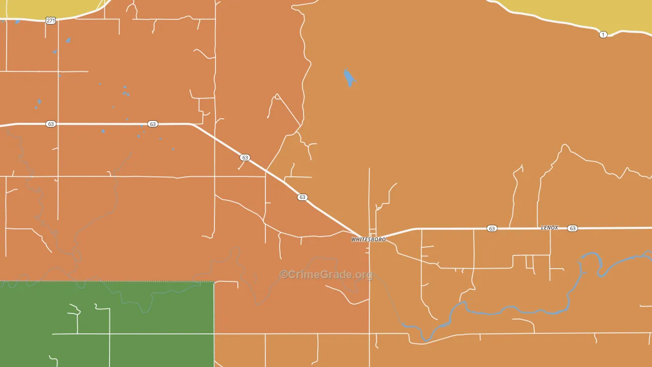 Whitesboro, OK Map of Assault Rates
