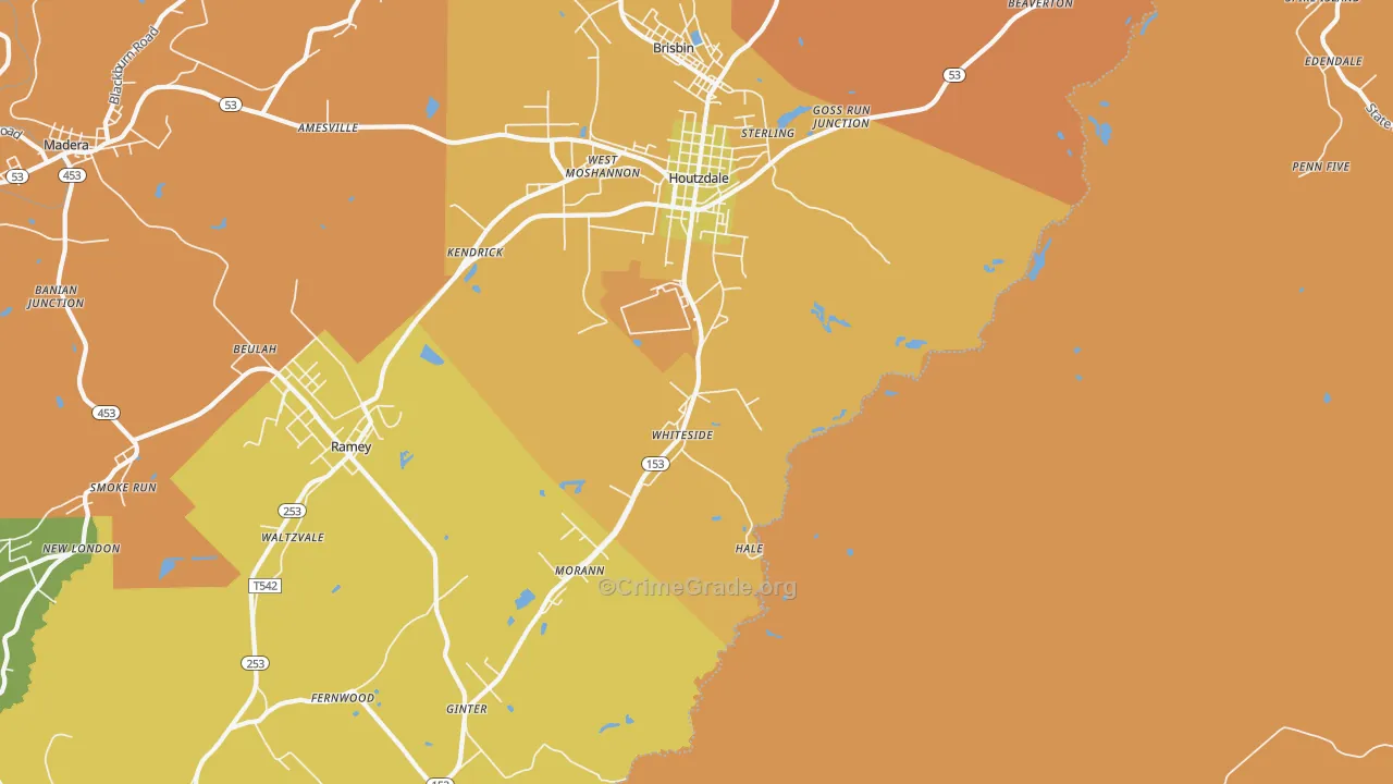 Whiteside, PA Map of Assault Rates