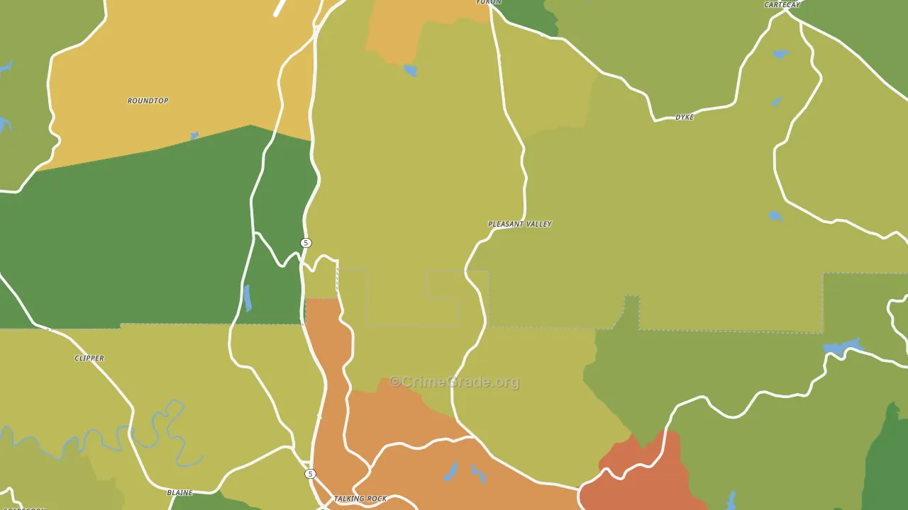 Whitestone, GA Map of Assault Rates
