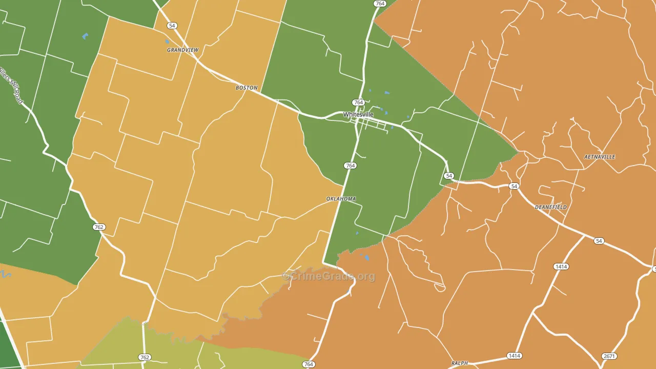 Whitesville, KY Map of Assault Rates